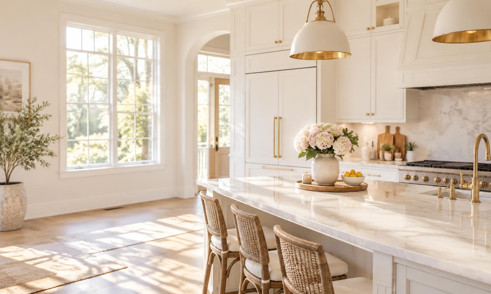 A beautifully clean, sunlit kitchen